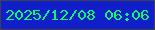 文字の大きさ：2、枠の色：3f424d、背景の色：101fc9、文字の色：0af869 無料ブログパーツのブログ時計