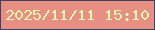 文字の大きさ：1、枠の色：3f4363、背景の色：e68f82、文字の色：e0f5b2 無料ブログパーツのブログ時計