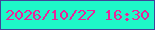 文字の大きさ：5、枠の色：3f4499、背景の色：1ef7c8、文字の色：eb2399 無料ブログパーツのブログ時計