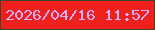 文字の大きさ：4、枠の色：3f4528、背景の色：f0201d、文字の色：d0b0fb 無料ブログパーツのブログ時計