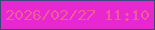 文字の大きさ：2、枠の色：3f4577、背景の色：e827ce、文字の色：ea5c9b 無料ブログパーツのブログ時計