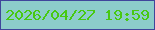 文字の大きさ：5、枠の色：3f459b、背景の色：8cccca、文字の色：47c911 無料ブログパーツのブログ時計