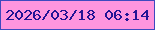 文字の大きさ：2、枠の色：3f49bf、背景の色：ff95de、文字の色：231495 無料ブログパーツのブログ時計