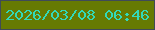 文字の大きさ：1、枠の色：3f4a58、背景の色：667a02、文字の色：32d9b9 無料ブログパーツのブログ時計