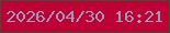 文字の大きさ：1、枠の色：3f4d3b、背景の色：be0134、文字の色：9c99ba 無料ブログパーツのブログ時計