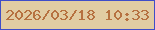文字の大きさ：1、枠の色：3f4dc8、背景の色：e1cca3、文字の色：b67140 無料ブログパーツのブログ時計