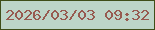 文字の大きさ：2、枠の色：3f4e18、背景の色：bdd5c8、文字の色：975a50 無料ブログパーツのブログ時計