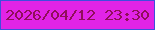 文字の大きさ：5、枠の色：3f4edd、背景の色：e124e6、文字の色：900e5a 無料ブログパーツのブログ時計