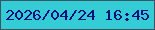 文字の大きさ：2、枠の色：3f5262、背景の色：34ccd5、文字の色：060f7e 無料ブログパーツのブログ時計