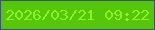 文字の大きさ：2、枠の色：3f5272、背景の色：55c70a、文字の色：8ff11e 無料ブログパーツのブログ時計