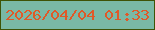 文字の大きさ：4、枠の色：3f5306、背景の色：7ab9a6、文字の色：e05928 無料ブログパーツのブログ時計