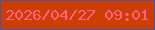 文字の大きさ：3、枠の色：3f56a5、背景の色：ce3d04、文字の色：fb6387 無料ブログパーツのブログ時計