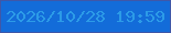 文字の大きさ：3、枠の色：3f57a8、背景の色：136cd9、文字の色：2c9be7 無料ブログパーツのブログ時計