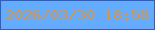 文字の大きさ：1、枠の色：3f57b9、背景の色：63acfd、文字の色：d7954b 無料ブログパーツのブログ時計