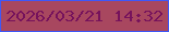 文字の大きさ：2、枠の色：3f57f7、背景の色：a8475f、文字の色：76125c 無料ブログパーツのブログ時計