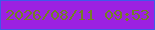 文字の大きさ：4、枠の色：3f59ea、背景の色：9c21e1、文字の色：737f25 無料ブログパーツのブログ時計