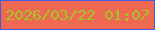 文字の大きさ：5、枠の色：3f5bdf、背景の色：ef6852、文字の色：a4c627 無料ブログパーツのブログ時計