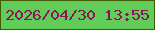 文字の大きさ：3、枠の色：3f5c05、背景の色：61cc58、文字の色：8b155b 無料ブログパーツのブログ時計