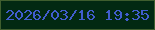 文字の大きさ：4、枠の色：3f5e2e、背景の色：022912、文字の色：415dce 無料ブログパーツのブログ時計