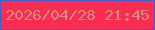 文字の大きさ：2、枠の色：3f5ed2、背景の色：fb2c52、文字の色：d78c7e 無料ブログパーツのブログ時計