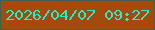 文字の大きさ：4、枠の色：3f6152、背景の色：a64a0b、文字の色：25edc9 無料ブログパーツのブログ時計