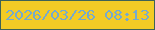 文字の大きさ：1、枠の色：3f6257、背景の色：f3cb25、文字の色：76aacd 無料ブログパーツのブログ時計