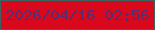文字の大きさ：1、枠の色：3f625f、背景の色：da081d、文字の色：572d70 無料ブログパーツのブログ時計