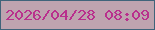 文字の大きさ：1、枠の色：3f647a、背景の色：bea4af、文字の色：b9308d 無料ブログパーツのブログ時計