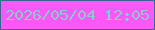 文字の大きさ：2、枠の色：3f648e、背景の色：fe59f6、文字の色：8ec6d2 無料ブログパーツのブログ時計