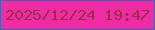 文字の大きさ：3、枠の色：3f64b7、背景の色：ef2ca4、文字の色：9a2e45 無料ブログパーツのブログ時計