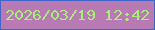 文字の大きさ：5、枠の色：3f66c8、背景の色：b87ab2、文字の色：a8ed7a 無料ブログパーツのブログ時計