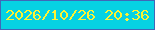 文字の大きさ：1、枠の色：3f67b8、背景の色：06d2e3、文字の色：fef333 無料ブログパーツのブログ時計