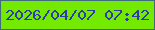 文字の大きさ：2、枠の色：3f6b80、背景の色：74ea01、文字の色：2e3bb0 無料ブログパーツのブログ時計