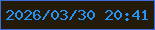 文字の大きさ：1、枠の色：3f6cd6、背景の色：241a09、文字の色：2594f5 無料ブログパーツのブログ時計