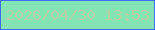 文字の大きさ：1、枠の色：3f6cf6、背景の色：84e4b4、文字の色：b3d1ab 無料ブログパーツのブログ時計