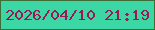文字の大きさ：5、枠の色：3f6d37、背景の色：3bd7a5、文字の色：9a1957 無料ブログパーツのブログ時計