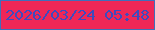 文字の大きさ：2、枠の色：3f6fbb、背景の色：ef2757、文字の色：3f4abe 無料ブログパーツのブログ時計