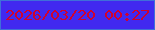 文字の大きさ：2、枠の色：3f6fd9、背景の色：4129f0、文字の色：d0022e 無料ブログパーツのブログ時計