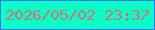 文字の大きさ：5、枠の色：3f70ff、背景の色：09ffc5、文字の色：d26d79 無料ブログパーツのブログ時計