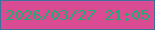 文字の大きさ：1、枠の色：3f719c、背景の色：d94b92、文字の色：22ab6e 無料ブログパーツのブログ時計