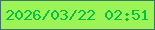 文字の大きさ：1、枠の色：3f7366、背景の色：9df457、文字の色：05c048 無料ブログパーツのブログ時計