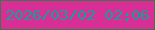 文字の大きさ：3、枠の色：3f744c、背景の色：d82f96、文字の色：15a096 無料ブログパーツのブログ時計
