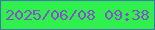 文字の大きさ：4、枠の色：3f76af、背景の色：2ff04d、文字の色：8253c8 無料ブログパーツのブログ時計