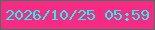 文字の大きさ：1、枠の色：3f7761、背景の色：f72a84、文字の色：0dfdf1 無料ブログパーツのブログ時計