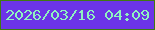 文字の大きさ：2、枠の色：3f7a10、背景の色：6c34e7、文字の色：8ff2c0 無料ブログパーツのブログ時計