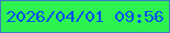 文字の大きさ：2、枠の色：3f7ac5、背景の色：2df350、文字の色：054ff1 無料ブログパーツのブログ時計