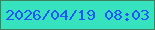 文字の大きさ：3、枠の色：3f815d、背景の色：37e3be、文字の色：2356f6 無料ブログパーツのブログ時計