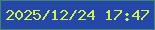 文字の大きさ：1、枠の色：3f8569、背景の色：2547a9、文字の色：ccf348 無料ブログパーツのブログ時計