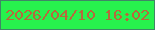 文字の大きさ：4、枠の色：3f8766、背景の色：27f24d、文字の色：b7693c 無料ブログパーツのブログ時計