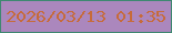 文字の大きさ：1、枠の色：3f8871、背景の色：ab87bd、文字の色：c66b3b 無料ブログパーツのブログ時計